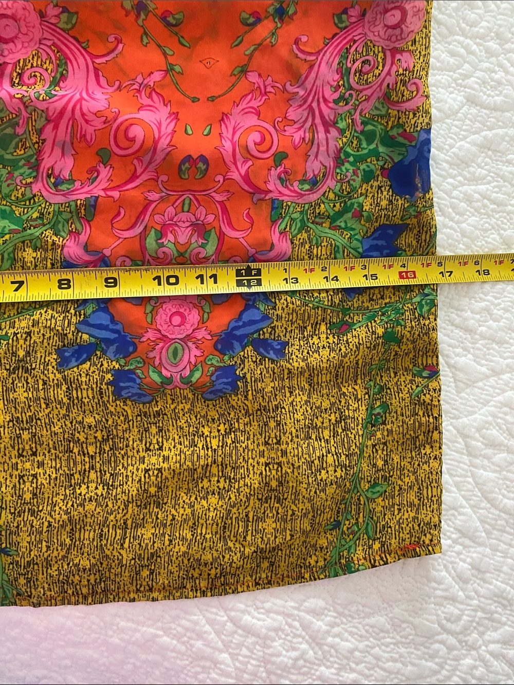 AKIRA Coral Pink & Orange Bohemian Floral wide leg pants with back zipper - Picture 8 of 10